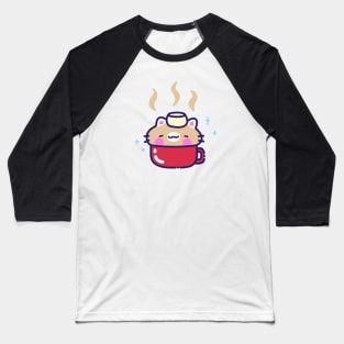 Hot Chocolate Cat Baseball T-Shirt